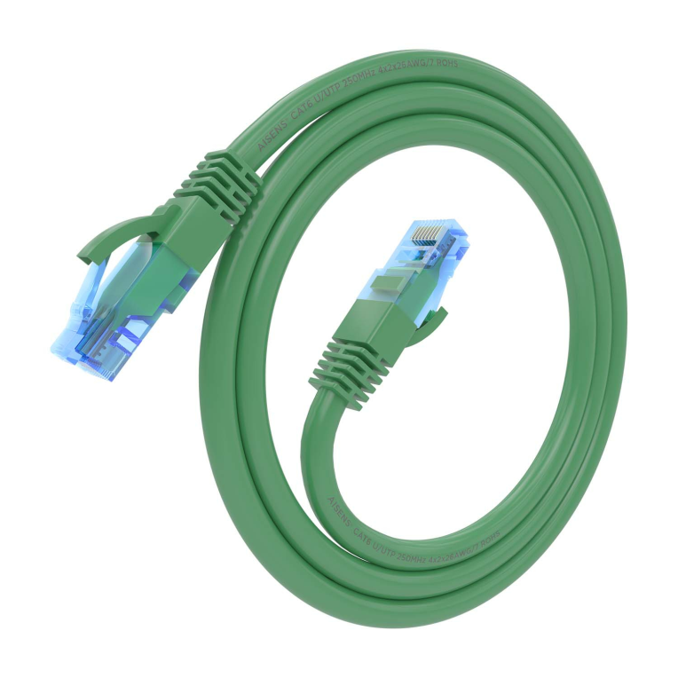 Cable de red latiguillo 0,5m Cat.6 UTP AISENS verde