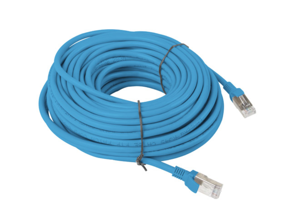 Cable de red latiguillo 20m Lanberg RJ45, Cat6a, UTP FLUKE PASSED azul